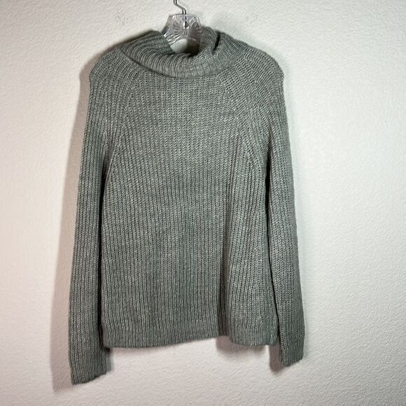 Gap Gray Knitted Cowl Neck Wool Blend Knitted Pullover Sweater‎ Womens Medium - Picture 5 of 6